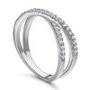 Joyería Tonglin Joyería de Plata Anillo de Plata Esterlina S925 Moda para Mujer Anillo de Fila Europeo y Americano Anillo de Accesorios de Zircón Diamante de Doble Fila Venta al por Mayor