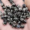 Ágata Preta e Branca Pássaro Dapeng Contas Dzi Contas Redondas Jade Contas Soltas 8 mm Pulseira Colar Acessórios de Joias Contas Artesanais