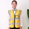 Chaleco Reflectante Multibolsillos Tela de Malla Transpirable Talla Grande Amarillo Fluorescente Ropa Reflectante China Herramientas de Seguridad para la Construcción Chaleco