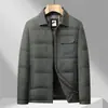Nueva Chaqueta Ligera de Plumas para Hombre de Invierno Moda Casual Cuello de Punto Lujo Ligero Pluma de Pato Blanca Chaqueta de Plumas Cálida Ropa de Abrigo