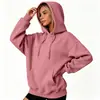 Logotipo personalizado, estilo europeo y americano, comercio electrónico transfronterizo, sudadera con capucha de corte holgado para otoño/invierno para mujer, estilo retro americano, forrada de polar, diseño simple