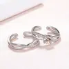 Anel de Casal Moda Estilo Coreano Estrela Mesmo Estilo Liu Shishi Estilo Anel de Par Venda Quente Diamante Envolto Anel Aberto Anel