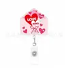 Suministro Directo Transfronterizo de Portacredencial Retráctil Giratorio Rosa Xo Día de San Valentín Clip para Insignia Médica de Sacerdote en Stock