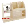 Sofá estante para área de lazer do jardim de infância. Sofá de madeira infantil. Estante, porta-revistas, armário de brinquedos. Armário de armazenamento