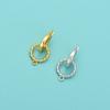 Plata de ley S925 giro doble anillo hebilla collar de perlas de cristal hebilla de cierre accesorios pulsera de cuentas DIY hebilla de conexión