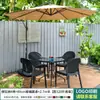 Combinación de Mesa y Sillas para Exteriores Mojia con Sombrilla Parasol de Ocio para Exteriores del Hogar Patio Jardín Impermeable Protector Solar Rocío