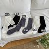 Calcetines finos de estilo coreano para mujer, de primavera y verano, con tiras verticales, de seda de vidrio y tubo medio, de color liso, Zhuji