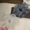 Tule de Princesa Sereia ao Sol ~ Prendedor de Cabelo de Tule com Pérolas Estilo Coreano para Mulheres, Acessório de Cabelo Versátil e Estiloso
