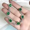 Pulseira Atacado Banhada a Prata Cravejada Calcedônia Branco Gelo Ágata Verde Moda Feminina Joias de Jade Presentes Atacado