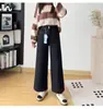 ¡Una compra obligada para chicas bajitas! 26 Jeans de Pierna Ancha para Mujer de Otoño, Elásticos en Cuatro Direcciones, Cintura Alta, Adelgazantes, Pantalones Cropped H082707