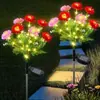 Luces Solares para Suelo de Flor de Loto para Jardín, Luces de Atmósfera de Flores Rojas, Rosas, Amarillas y Moradas, Luces Impermeables para Césped al Aire Libre, Venta Directa del Fabricante