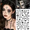 Maquillaje de Navidad y Halloween, Cicatrices Falsas con Pedrería para Cosplay, Tatuajes para Conciertos, Pegatinas Faciales, Accesorios, Pedrería para el Puente de la Nariz, Pedrería de Sangre y Lágrimas