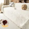 Estilo Minimalista Retro Manta de Sofá Impermeable de Hilo de Lana de Cobertura Total Anti-Arañazos de Gato a Prueba de Polvo