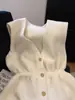 Chal Versátil Simple de Color Sólido con Cuello en V de Estilo Francés de Un Solo Botón para Mujer 2025 Invierno Nuevo Top en Capas Ins