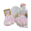 Perro Lolita Vestido de Princesa Bolsa de Encaje Vestido Cuerpo Pequeño Ropa para Perro Maltés Yorkshire Vestido Rosa