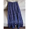 2026 Pantalones de Lino Nuevos con Cremallera, Lunares Franceses, Cintura Elástica, Pierna Recta Ancha para Mujer, Venta al por Mayor H13AK7021
