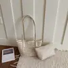 Bolsa de ombro simples transfronteiriça vazada tecida bolsa mãe-filho bolsa de ombro única casual personalizada comércio exterior tendência estilosa bolsa de axila