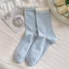 Calcetines finos de encaje de primavera y verano con boca de burbuja para mujer, calcetines de felpa, dulce lazo, calcetines de tubo estilo ballet miu