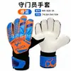 Esquema de cores vermelho e branco luvas de goleiro pulseira de velcro alargada luvas de goleiro de látex antiderrapantes luvas protetoras de futebol