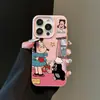 Topo Bebiendo Té Patrón Lichi Adecuado para Funda de Teléfono Apple 16 iPhone 17 Cobertura Completa Textura de Cuero de Gama Alta Funda Suave