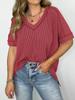 Ropa Europea y Americana para Mujer Transfronteriza Amazon TK2025 Nueva Camiseta de Punto Pullover con Cuello en V Mangas de Murciélago Costuras Aberturas para Mujer