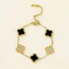 Pulsera de Trébol de Cuatro Hojas de la Suerte Transfronteriza Europea y Americana 2026 para Mujer, Pulsera de Moda Simple de Nicho, Venta al por Mayor de Fábrica, Estilo Europeo y Americano