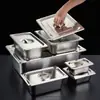 Lavabo de acero inoxidable, lavabo rectangular para porciones con tapa, lavabo cuadrado, plato para fracciones, caja para carrito de comida rápida, lavabo para comidas, tienda de té con leche, caja para mermeladas