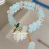Pulsera de orquídea bicolor crema para mujer, popular en Little Red Book, chica elegante, joyería pequeña de Yiwu, pulsera de flor de cristal