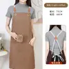 Nuevo Delantal de Lona Impermeable y a Prueba de Aceite de Verano para Venta al por Mayor, Adecuado para el Trabajo, Cocina Casera, Delantal de Color Liso para Uso en Oficina