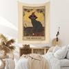 Tarot gato tapeçaria cross-border pequeno animal pendurado pano preto gato estrela elefante fundo pano pendurado pintura decorativa toalha de mesa cobertor de parede
