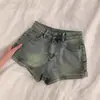 Shorts de Mezclilla Sexy Estilo Retro Americano para Mujer Verano Delgados Talla Grande mm Gorditas Cintura Alta Aspecto Adelgazante Línea A Pierna Ancha Hot Pants