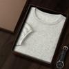 Suéter de cachemira de lujo ligero para hombre de cuello redondo y manga corta 2023 urbano de manga corta para llevar debajo, camiseta suave de cachemira
