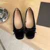 Zapatos Planos, Zapatos de Mujer con Lazo Estilo Francés, Zapatos Individuales Pequeños Rosas, Zapatos de Ballet, Zapatos de Escote Abierto Nuevo Estilo Primavera y Verano, Zapatos de Suela Suave