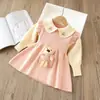 Vestido Suéter de Niña 9 Oso de Dibujos Animados Vestido Suéter Infantil