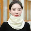 Cachecol para Mulheres no Inverno, Aquecedor de Pescoço de Pelúcia Quente, Estilo Ins, Proteção de Pescoço de Alto Valor, Cachecol Versátil Fofo para Alunos