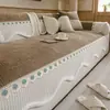 Almofada de sofá cor creme, de formato único, tecido de veludo cotelê, adequada para todas as estações, design de peça única, sofá de couro de linhas retas, antiderrapante e exala uma sensação luxuosa