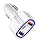 Cargador de coche USB dual QC3.0 PD cargador de coche tipo C 48W cargador de coche 5V/7A encendedor de cigarrillos uno a tres