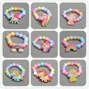 Pulsera de Cuentas de Dibujos Animados Coloridas para Niños Acrílico Lindo Colgante Pulsera Joyería para Bebé Venta al por Mayor Regalos para Niñas