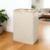Cesta de Lavandería Sucia para el Hogar de Algodón y Lino, Cesta de Lavandería Plegable de Gran Capacidad, Cesta de Almacenamiento de Juguetes, Cesto Portátil para Ropa Sucia de Baño