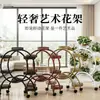 Soporte para Flores para Sala de Estar, de Pie, Móvil con Ruedas, Soporte Multifuncional de Hierro Forjado para Plantas Verdes, Soporte para Flores de Balcón