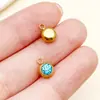 Acero Inoxidable Electrochapado al Vacío Dorado Redondo 6mm Doce Estrellas Piedras de Nacimiento Colgante Pendientes DIY Accesorios de Joyería