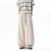 Pantalones de Traje para Hombre Estilo Old Money Cuadros Americanos Curvos Primavera y Otoño Tela de Caída Suelta Pantalones Casuales de Alta Gama