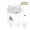 Cubo de Arroz Sellado Cocina Hogar Prueba de Humedad Prueba de Insectos Medidor Tanque de Arroz Harina Cereales Caja de Almacenamiento de Plástico Caja de Almacenamiento de Granos Venta al por Mayor
