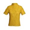 Moda de Camiseta Feminina 2021 Verão Nova Camiseta Feminina Slim Fit Cor Sólida Temperamento Gola Alta Plissada Miyake para Usar por Baixo