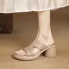 Sandalias de Tacón Alto Abiertas Chuyu para Mujer 2026 Verano Nuevo Estilo Tacón Grueso Suela Gruesa Impermeables Plataforma Chanclas