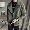 Abrigo de lana Artístico para hombre nuevo diseño primavera y otoño cortavientos chaqueta corta top abrigo de moda