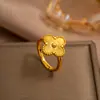 Conjunto de Joyería Minimalista de Trébol de Cuatro Hojas Acero de Titanio Láser Flor de Ciruelo Moda Versátil Accesorios de Moda
