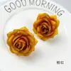 Cabeças de Flores de Rosa Pequenas em Canto com Aspecto de Orvalho Artificial para Decoração de Casa, Arranjos Florais, Acessórios de Cabelo DIY, Materiais para Guirlanda e Acessórios