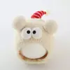 Gorro de punto estilo tejido con forro de algodón para niños, gorro de lana para otoño e invierno, gorro de felpa con protección para las orejas y gorro cálido con diseño de animales para bebés.
