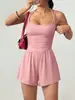 Amazon Europeo y Americano Transfronterizo 2026 Verano Nuevo Mono Corto Casual sin Tirantes para Mujer Pierna Ancha Ajuste Holgado
